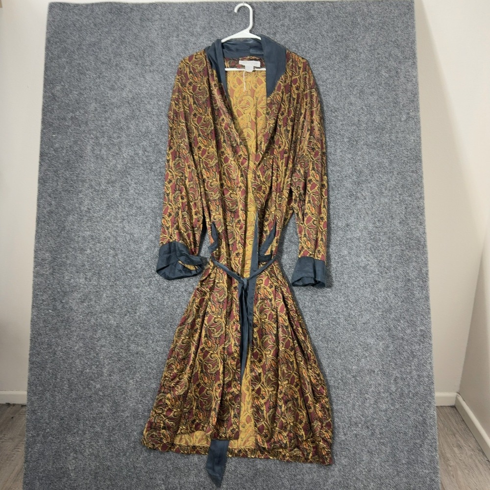 Vintage Silk Assets Robe Women OS Multicolor Silk Paisley Belted Loungewear Boho